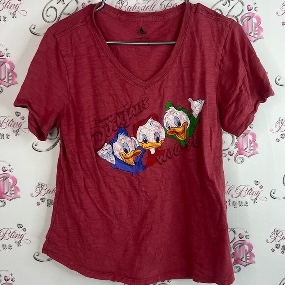 Disney tshirt duck tails woo-oo red tee T-Shirt with Logo - Picture 1 of 8